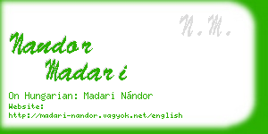 nandor madari business card